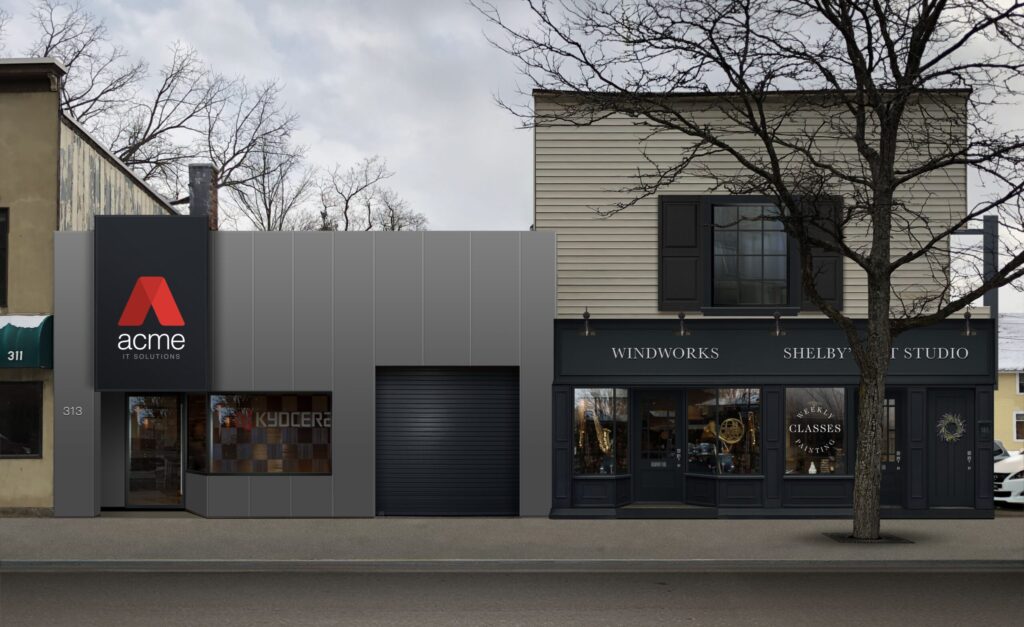 ac001 acme facade 20 med panels blk door